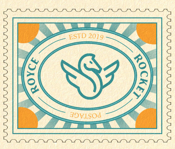 stamp inspired sticker